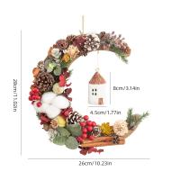 Corona Navideña Americana Decoración De Puerta Delantero Para Invierno Adorno Colgante Para Navidad Y Año Nuevo Material De Poliéster - details 0