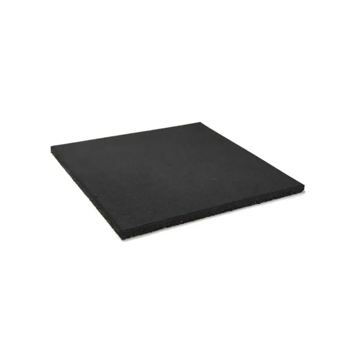 JARDIN202 - Loseta de caucho Maciza Negra | Loseta para gimnasio de alto impacto | 1x1 metros - 1