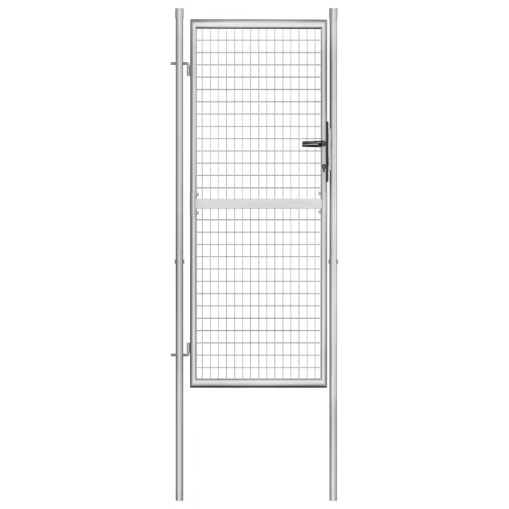 vidaXL Puerta de jardín acero galvanizado plateado 105x250 cm - 1