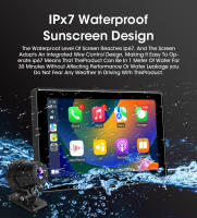 Pantalla Táctil IPS De 7" JMCQ Para Motocicleta Con DVR Dashcam Wireless Carplay Android Auto Cámara Frontal Y Trasera Grabadora Impermeable IPX7 - details 10