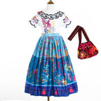 Vestido De Princesa Encanto Para Niñas Con Bolsa Disfraz De Película Frock Madrigal Isabel Ropa De Actuación Infantil Talla True to Size - details 2