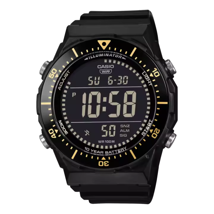 Reloj CASIO Para Hombre - Pantalla Digital y Bisel Giratorio Negro con Números Amarillos - Sumergible (100m) - AE-1700H-1BVEF - 1