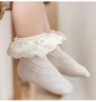 Calcetines Largos De Encaje Para Bebés Y Niñas Recién Nacidos Con Flor Cotton Suave Para Otoño Primavera Adecuados Para 0-5 Años - details 2