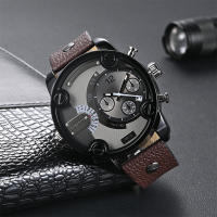 Reloj De Hombre CAGARNY 6819 Clásico Grande Cuero Resistente Al Choque Con Indicador De Fecha Y Agujas Marcadores Arábigos Reloj Casual Para El Día - details 1