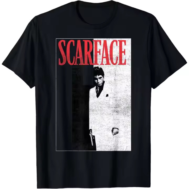 Camiseta de Manga Corta, 100% Algodón, Ropa Unisex para Hombres y Mujeres en 5 Tallas, Camiseta Negra, Cuello redondo con estampado. - 1