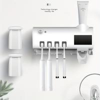 Soporte De Dientes Multifuncional Con Succión Automática Y Agujero Para Dentífrico Almacenamiento De Cepillos De Dientes En La Pared Material Plástico - details 2