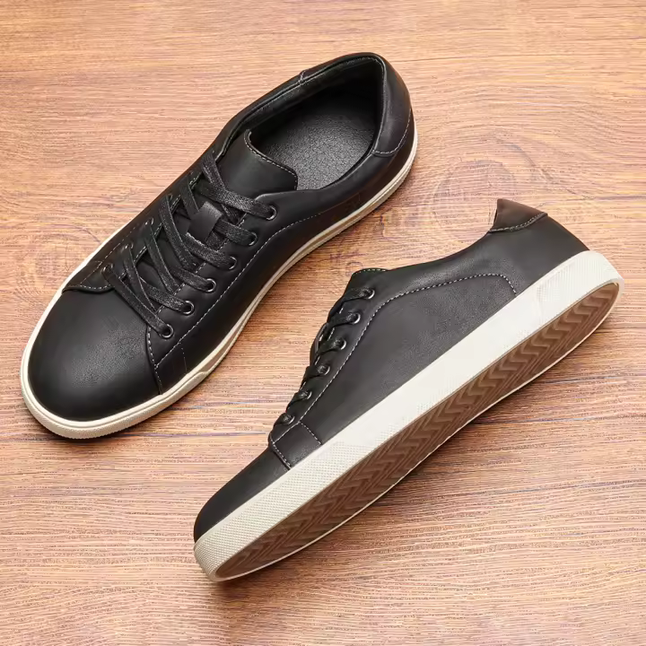 Zapatos Casuales Para Hombre 40-46 Cuero Sintético Cómodo Y Moderno 2024 Moda Zapatos Con Cierre De Lazo Antideslizantes Para Todas Las Estaciones - 1