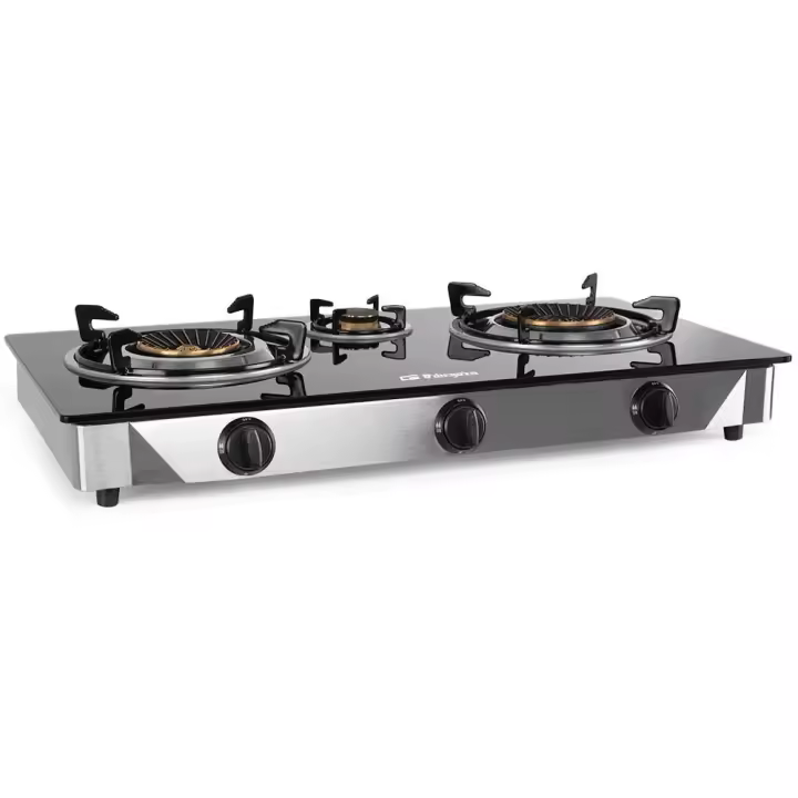 Placa de gas Orbegozo FO 3520 hobs Negro, Acero inoxidable Encimera 3 zona(s) - 1
