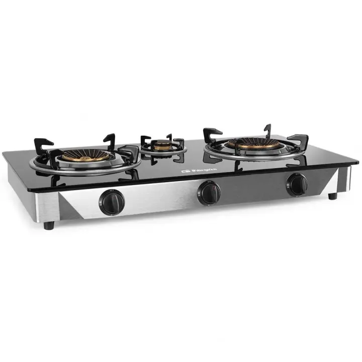 Placa de gas Orbegozo FO 3520 hobs Negro, Acero inoxidable Encimera 3 zona(s) - 1