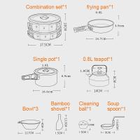 Juego De Cocina Para Camping LISM Para 2-3 Personas Sello Antigoteado Con Vaso De Té Aluminio Plegable Para Picnic Al Aire Libre - details 6