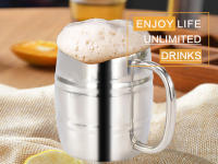 Taza De Cerveza Doble Acero Inoxidable 500/450ml Para Camping Al Aire Libre Y Viajes Taza De Café Con Asa Taza Portátil Aislada - details 5