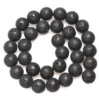 Piedras De Lava Negras Naturales 4-12mm Redondas Para Hacer Joyas Perlas Volcánicas Para Creación De Joyería - details 2