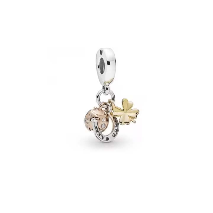 PANDORA Charm Colgante Herradura Trébol Mariquita Joyería Infantil - 1