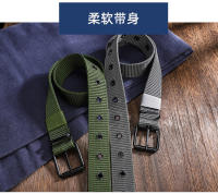Cinturón De Lona Negra 110/130cm Con Hebilla De Cuero Para Hombres Y Mujeres Estilo Casual Para Combinar Con Jeans Deporte Al Aire Libre - details 4