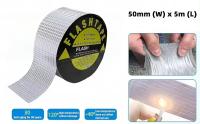 Cinta de butilo impermeable, cinta selladora de butilo, cinta de reparación para techos, cinta de aluminio plateado para tuberías/metal/toldo de RV/fugas en techos/sellado de ventanas/barcos, uso en exteriores, 50 mm (ancho) x 5 m (largo) - details 0