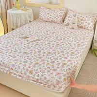 Juego De Sábanas Elásticas MissDeer Para Cama Doble Con Estampado De Flores Sin Fundas De Almohada Tamaño Single Queen King Cubierta De Cama 100% Poliéster - details 13