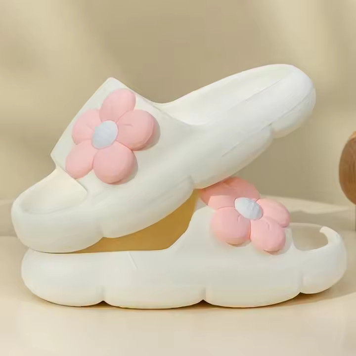 Zapatillas De Verano Para Niños Y Niñas Con Patrón De Flores Transpirables Y Cómodas Antideslizantes Y Suaves Para El Hogar - 1