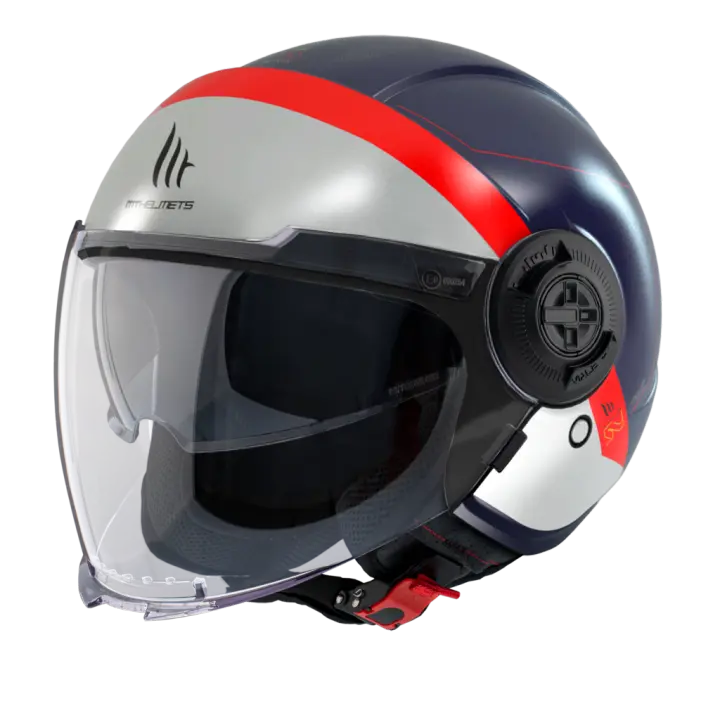 Casco MT Helmets OF502SV B Viale SV XXS - Protección Diseño Moderno Visera Solar Retráctil - 1