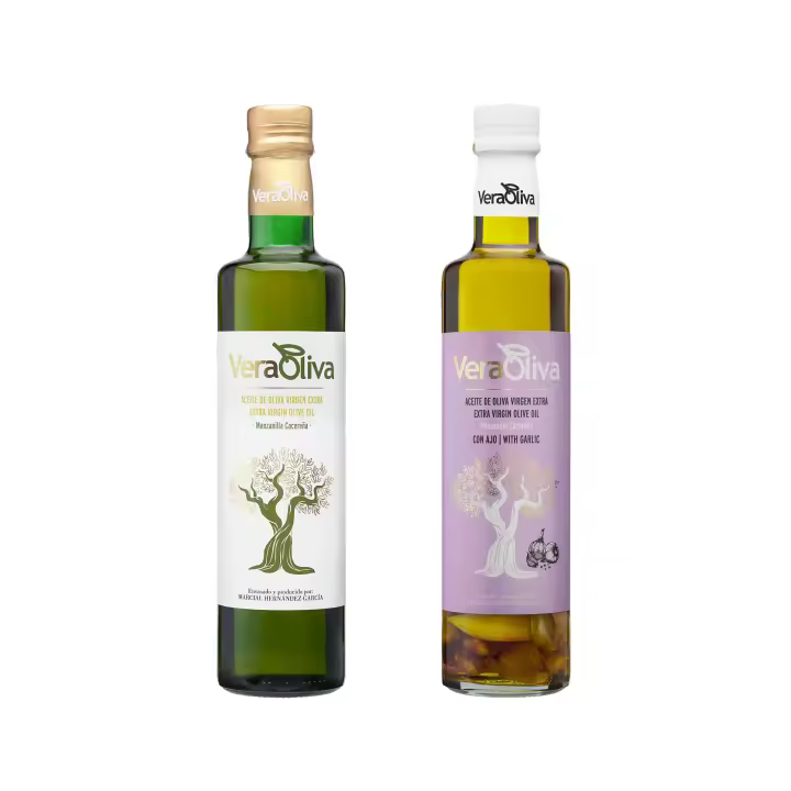 Pack Duo Veraoliva - AOVE Premium 500ml + AOVE con Ajo 500ml - 1