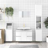 vidaXL Mueble de baño madera de ingeniería 80x33x60 cm en color Roble Sonoma/Madera antigua/Blanco brillante y más | almacenamiento funcional diseño moderno para baño dormitorio sala - details 4