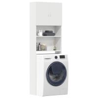 vidaXL Armario de lavadora madera ingeniería 64x24x190 cm en color Gris sonoma/Gris hormigón/Roble artisan y más | almacenamiento funcional diseño moderno para baño dormitorio sala - details 7