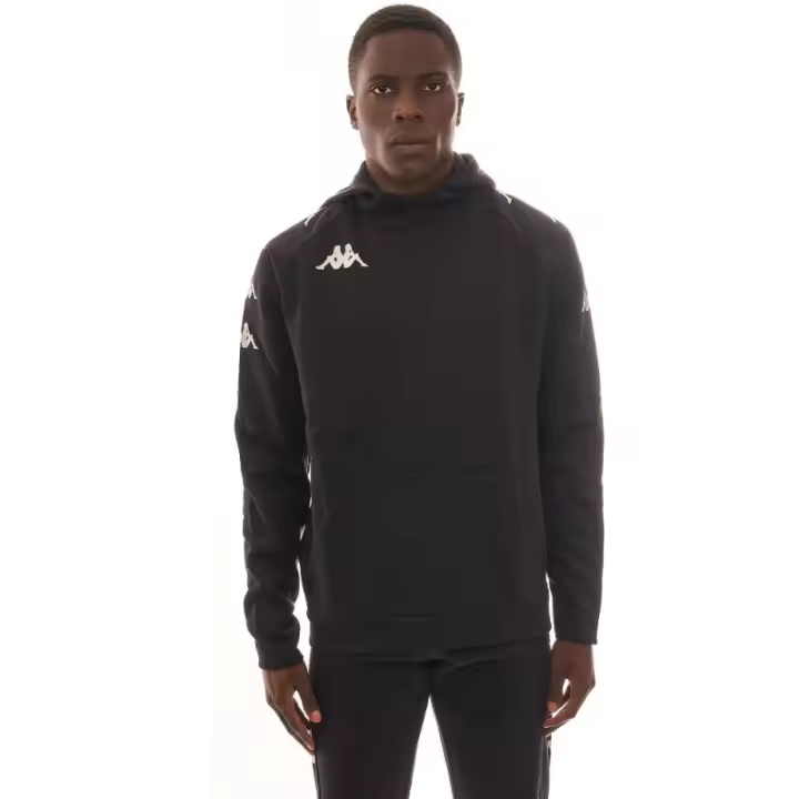 SUDADERA KAPPA DIANO NEGRA LOGO ESTAMPADO CON CAPUCHA - 1