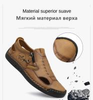 Sandalias De Verano Para Hombre De Alta Calidad Transpirables Y Cómodas Zapatillas De Playa Clásicas De Cuero Artificial Con Suela De Goma - details 3