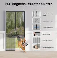 Easy-Install Magnetic Mesh Curtain for Summer - Insect & Mosquito Repellent, Breathable Polyester Blend, Classic Style, Ideal for Bedroom, Living Room & Wardrobe Doors - details 1