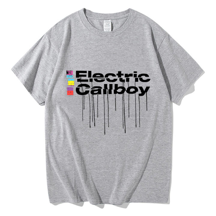 Camiseta Eléctrica Callboy Para Hombres Y Mujeres 100% Algodón Prevalente Streetwear Cuello Redondo Manga Corta Transpirable