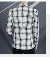 Chaleco a Cuadros Para Hombre Corte Ajustado Estilo Casual Business Moda Elegante Chaqueta De Alta Calidad Para Ocasiones Formales - details 4
