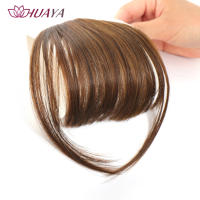 Extensiones De Pelo Sintético HUAYA Rizos Cortos Naturales Falsa Franja De Pelo Clip-In Para Mujeres Y Niñas Color Marrón Negro - details 1