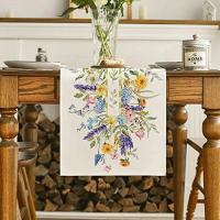 Bloom Flowers Tulip Table Runner 13x72 Pulgadas Decoración De Mesa Para Verano Boda Fiesta Navidad Comedor Cocina Interior - details 4