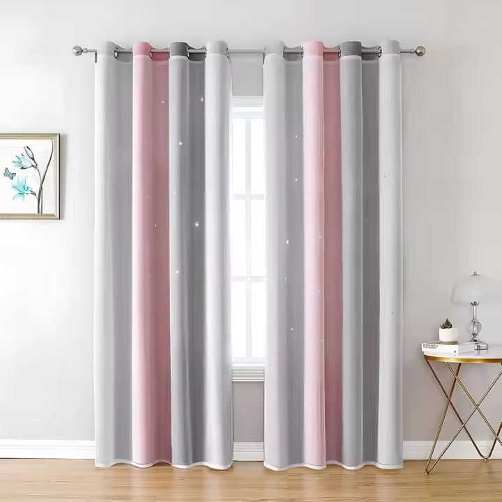 Cortinas con ojales rosa moderno, filtrantes de luz.estores enrollables,cortinas pack de 2, 100x130cm cortina opaca - 1