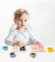 Juegos Educativos Montessori Para Bebés Juguetes De Silicona De Grado Alimenticio Formas Geométricas Rompecabezas De Aprendizaje - details 9