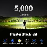 La linterna más brillante del mundo Pantalla de carga OLED de 200 000 lúmenes El mejor foco LED recargable Funda para banco de energía USB-C - details 6