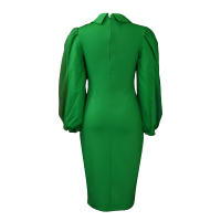 Vestido Elegante Para Oficina Para Mujer Profesional Con Cuello En V Y Diamantes Ajustado Silueta De Saco Midi Formal Vestido De Trabajo - details 39