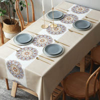 Mantel Impermeable De Serie Mandalas Antideslizante Y Grueso Rectangular Para Hogar Y Fiestas Estilo Japonés Uso Versátil - details 7