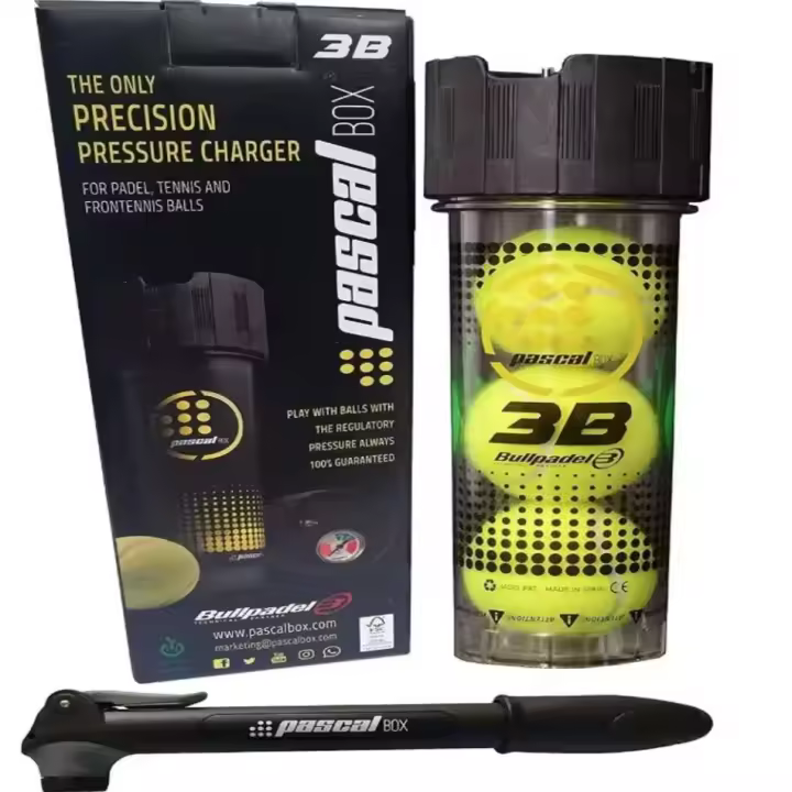 Bullpadel Pascal Box 3B - Sistema Inflador Completo y de Alta Precisión para Pelotas de Pádel y Tenis - 1