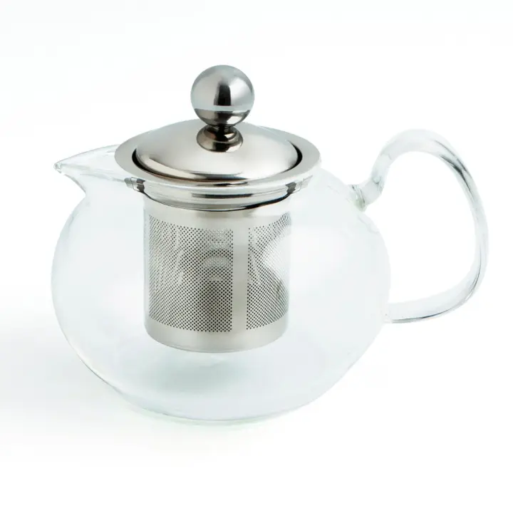 Quid Tetera Vidrio Filtro Inox 0,55L Transparente Liso con Tapa y Filtro de Acero Inoxidable - 1