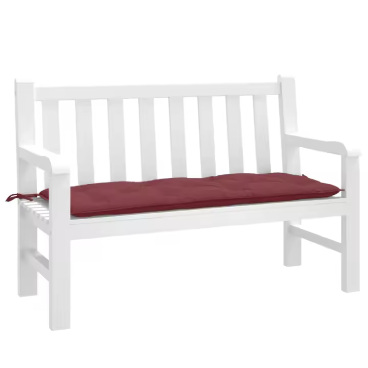 vidaXL Cojín para banco de jardín tela rojo tinto melange 120x50x7 cm - 1