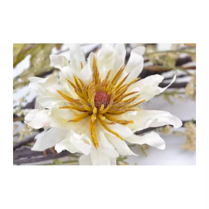 Ramo de Flores Artificiales Dahlia de Tela con Complementos - 1