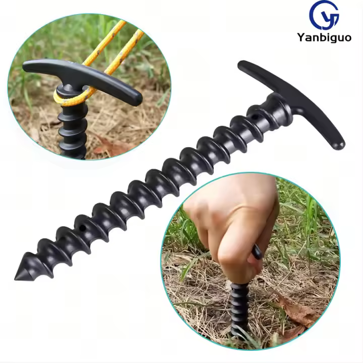 10 Pack Palos De Tenda En Forma De Espiral De Plástico Para Acampar Y Senderismo Anclajes Para Suelo Accesorios De Tenda - 1