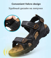 Sandalias De Verano Para Hombre Con Diseño De Playa Hechas a Mano En Cuero Genuino Antideslizantes Y Confortables Zapatos De Moda Para Exterior - details 6