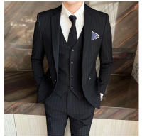 Traje De Boda Invernal Con Rayas Tres Piezas Vestido Y Pantalones Moda Negocios Atractivo Traje Casual Para Celebraciones - details 21