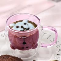 Taza De Café Doble Oso De 250ML Con Mano Transparente Insulada Para Leche Jugo Té Utensilios De Espresso Lindo Y Ecológico - details 0