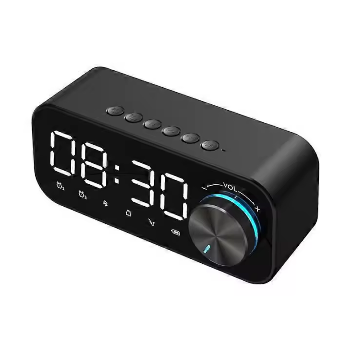 Altavoz Bluetooth inalámbrico FM Radio Caja de sonido escritorio Reloj despertador subwoofer REPRODUCTOR DE Música TF Tarjeta Bass altavoz boom para todos teléfono - 1