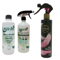 ECOJIN ORIGINAL DE LABONCLER A ELEGIR + DIFUSOR + AMBIENTADOR AMBAR AROMA AIRE LIMPIO. Spray Aire Limpio 280 ml. Ambientador líquido en spray. Elimina los malos olores, especial tejidos con gran capacidad de pulverización. - details 1