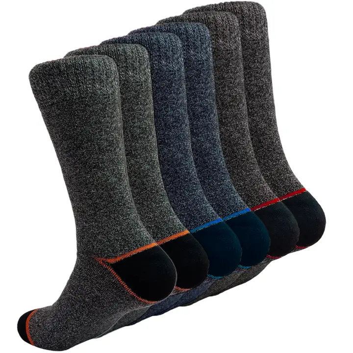 DEBEKOR Calcetines Térmicos Hombre - Trabajo y Senderismo - Antiampollas - Reforzados - Pack de 6 Pares - 1