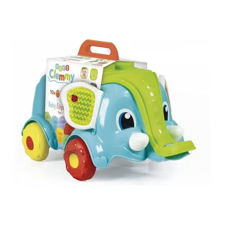 Clementoni Soft Clemmy Baby Elefante - Juguetes para Apilar y Anidar - Guarda Bloques de Construcción - Estimula Destreza Manual - Habilidades Motoras - Imaginación - Edad Recomendada de 10 a 36 Meses - 1