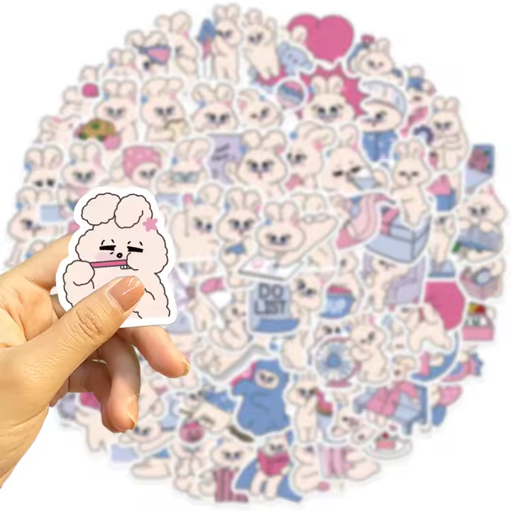 50PCS Pegatinas De Conejo De Caramelo Lollipop Para DIY Diario Portátil Equipaje Patineta Graffiti Decal Complementos Clásicos De Juguete - 1